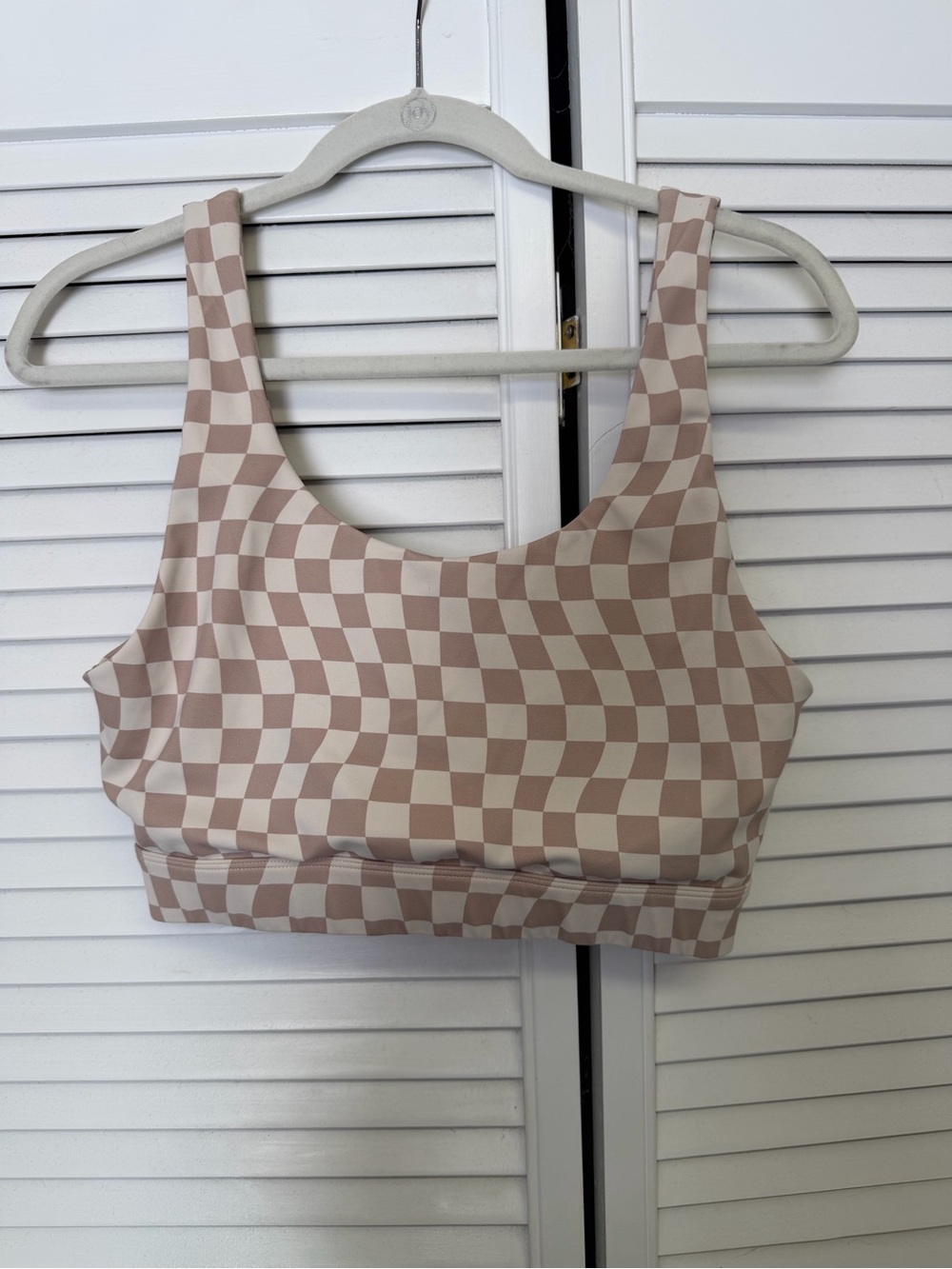 Women’s Beige Checkerboard Bralette - Unbranded